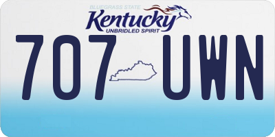 KY license plate 707UWN