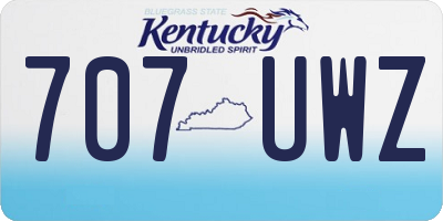 KY license plate 707UWZ