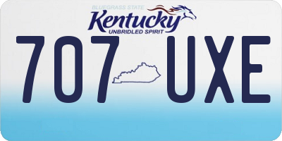 KY license plate 707UXE