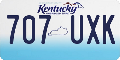 KY license plate 707UXK
