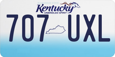 KY license plate 707UXL
