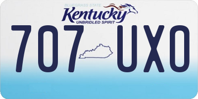 KY license plate 707UXO