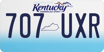 KY license plate 707UXR