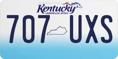 KY license plate 707UXS