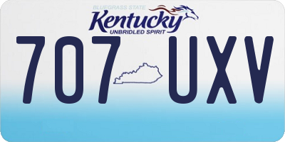KY license plate 707UXV