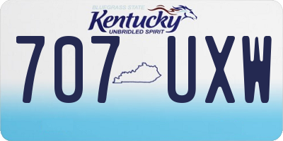 KY license plate 707UXW