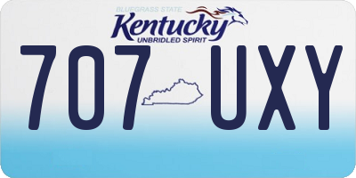 KY license plate 707UXY