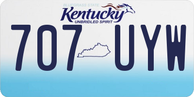 KY license plate 707UYW