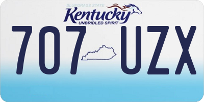 KY license plate 707UZX