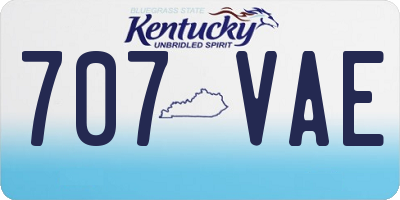 KY license plate 707VAE