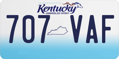 KY license plate 707VAF