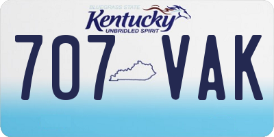 KY license plate 707VAK