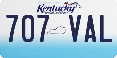 KY license plate 707VAL