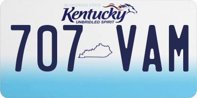 KY license plate 707VAM