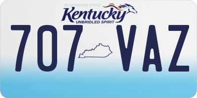 KY license plate 707VAZ