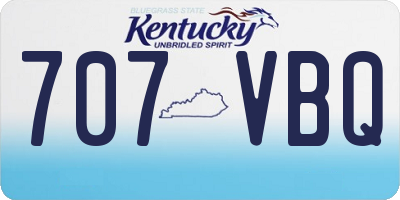 KY license plate 707VBQ
