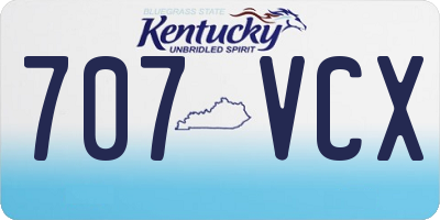KY license plate 707VCX