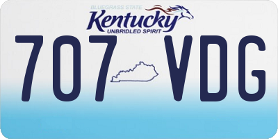 KY license plate 707VDG