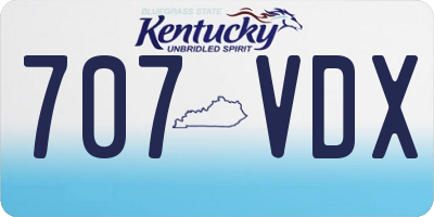 KY license plate 707VDX