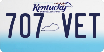 KY license plate 707VET