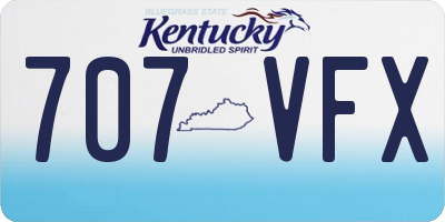 KY license plate 707VFX