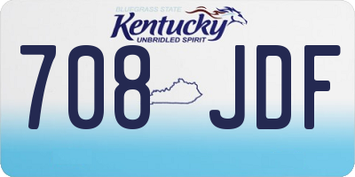 KY license plate 708JDF