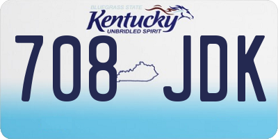 KY license plate 708JDK