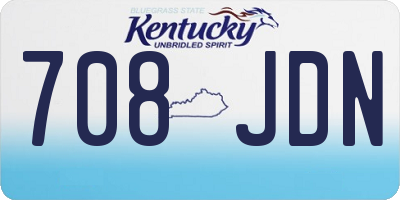 KY license plate 708JDN
