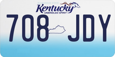 KY license plate 708JDY