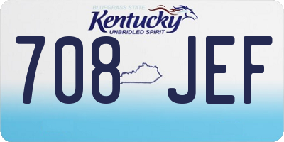 KY license plate 708JEF