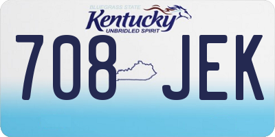 KY license plate 708JEK