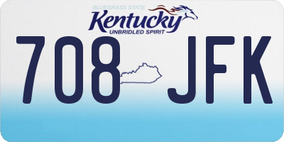 KY license plate 708JFK