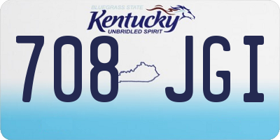 KY license plate 708JGI