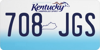 KY license plate 708JGS
