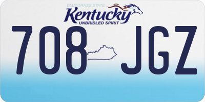 KY license plate 708JGZ