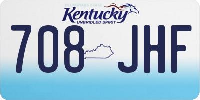 KY license plate 708JHF
