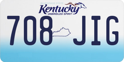KY license plate 708JIG