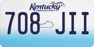 KY license plate 708JII