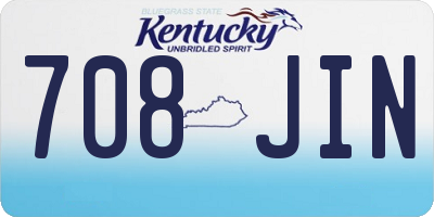 KY license plate 708JIN