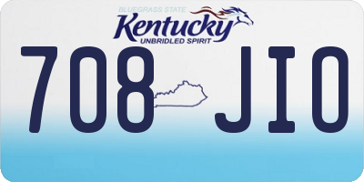 KY license plate 708JIO