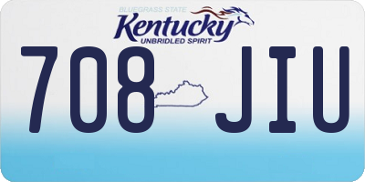 KY license plate 708JIU