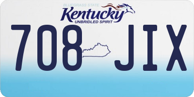 KY license plate 708JIX