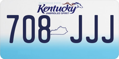 KY license plate 708JJJ