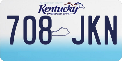 KY license plate 708JKN