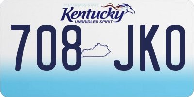 KY license plate 708JKO