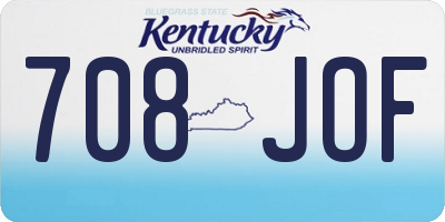 KY license plate 708JOF