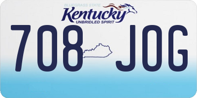 KY license plate 708JOG