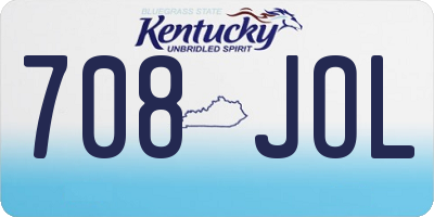 KY license plate 708JOL
