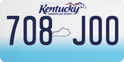 KY license plate 708JOO