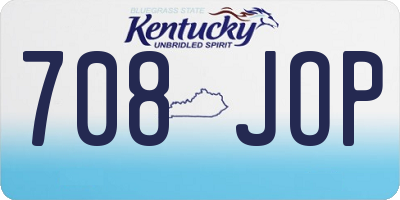 KY license plate 708JOP